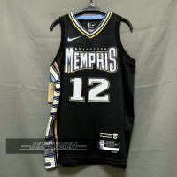 【High Quality】Mens 2022-23 New Original NBA Memphis Grizzlies #12 Ja Morant Jersey City Edition Black Swingman Heat-pressed