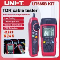 UNI-T ดิจิตอลชุด UT685B อุปกรณ์ทดสอบสายเคเบิลเครื่องระบุตำแหน่งสายไฟ TDR อะแดปเตอร์ RJ45 RJ11คู่ Coaxial POE เครื่องตรวจจับลำดับความยาวสายเคเบิลเครือข่าย