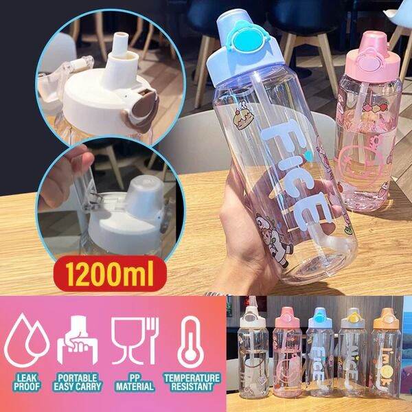 [Sell Zone] [ 1200ml ] Portable Drinking Water Bottle Flip Open Lid ...