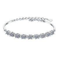 HTOTOH S925 Silver 2.7 Carat Moissanite Diamond Single Row Diamond Bracelet Female Support on Behalf of the Delivery