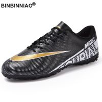 BINBINNIAO 2021 Men Soccer Shoes Kids TF/AG Football Boots Cleats Sport Footwear Sneakers size 35-45