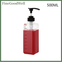 FineGoodWell ขวดหัวจ่ายของเหลว500มล. 1000มล. พร้อมน้ำเชื่อมกาแฟแบบหยดพร้อมหัวปั๊มไฮดรอลิกภาชนะบรรจุโถน้ำผึ้งในครัว