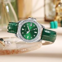 Cody brand new green water ghost light luxury temperament high-value leather belt waterproof quartz watch