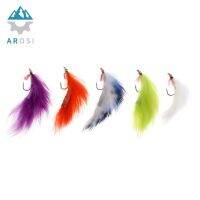 Flameer 5ชิ้นลูกปัดทองแดง Zonker Fly Fishing Streamers Flies, 5สีผสม