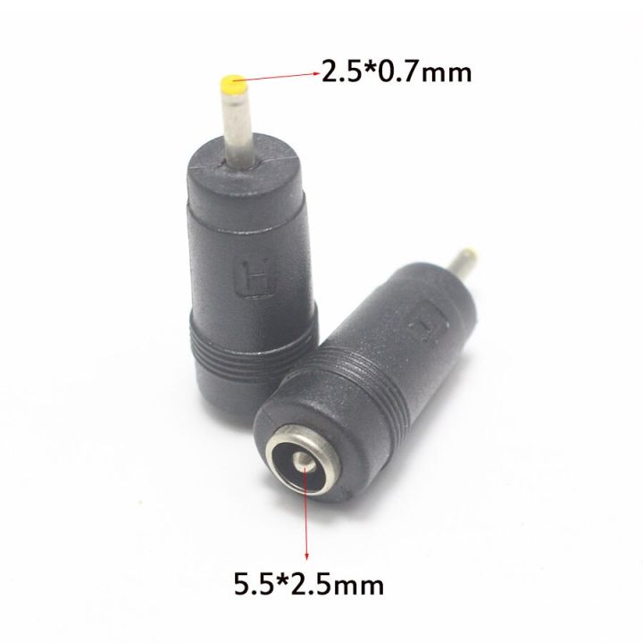 1-2-5pcs-2-5-x-0-7-mm-male-to-5-5x2-1-5-5x2-5-female-socket-jack-dc-power-connector-adapter-laptop-5-5-2-1-5-5-2-5-to-2-5-0-7mm-wires-leads-adapters