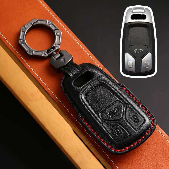 luxury-real-leather-car-key-case-cover-fob-holder-for-audi-a6-a4l-a5-a7-a8l-q7-q8-q3-a3-keyring-pouch-shell-keychain-protector