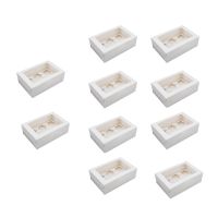 10Pcs Clear Windowed Cupcake Boxes with Removable Tray for 6 Cups Cake for Party Christmas Food Kitchen Accessories