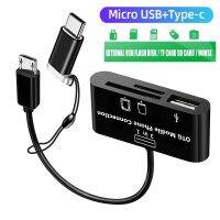 3-in-1 Type-c Micro USB SD TF Mobile Phone OTG Card Reader Host Adapter SD Card Reader For Sam sung Galaxy S4 S2 S3 Note 2 Tablet