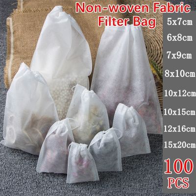 100pcs Non-woven Fabric Filter for Spice Infuser with String Disposable Teabags