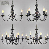 black Chandeliers lamp lustres Modern dining Living Room ho Indoor light Decoration wrought iron chandeliers lighting