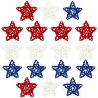 Rattan Ornament Star Rattan Ball Ornament Natural Wicker Rattan Independence Day Home Decor Vase Filler, DIY Crafts