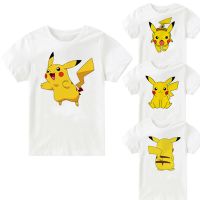 POKEMON GO น่ารักปิกาจูเสื้อยืดตลกๆสำหรับเด็กเด็กผู้ชายเด็กผู้หญิงการ์ตูนเสื้อฤดูร้อนเสื้อยืดสวมสบายลำลอง