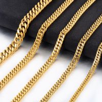 2023 New Stainless Steel Men Cuban Chain Fashion Hip-Hop Style Stackable Jewelry Fashion Chain Necklaces