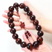 ✲❀ American Scarlet Rosewood Micro-Concave Rosewood Rosewood ลูกปัดไม้ Rosewood ลูกประคำ 25 มม. เครื่องประดับรถบูติกเล่นข้อความ