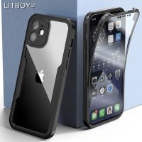 Luxury 360 Full Protective Case For IPhone 14 13 12 11 Pro 13 mini XR XS Max Double Sided Soft Cover For IPhone 7 8 Plus SE 2020
