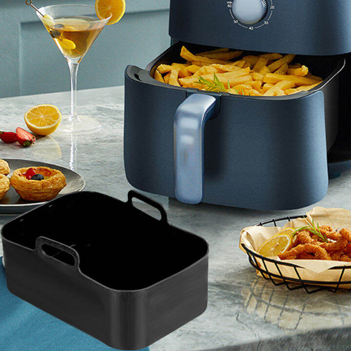 2pcs-air-fryer-ซิลิโคนหม้อตะกร้าทำอาหารแผ่น-liner-baking-pan-ใส่จาน-air-fryer-อุปกรณ์เสริมสำหรับ-ninja-dz201-foodi-8qt