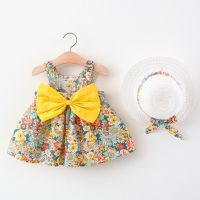 COD SDFGERGERTER Childrens Oil Painting Print Dress Summer Fashion Princess 2023 Korean Style Cotton Evening Dress Girls Baby