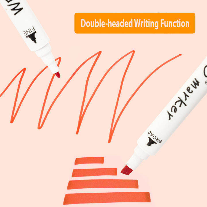 48 Color Dual Tip Pen Nontoxic Marker Set Sketch Markers Brush Pen