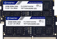 Timetec 64GB KIT(2x32GB) DDR4 3200MHz PC4-25600 Non-ECC Unbuffered 1.2V CL22 2Rx8 Dual Rank 260 Pin SODIMM Compatible with AMD and Intel Gaming Laptop Notebook PC Computer Memory RAM Module Upgrade