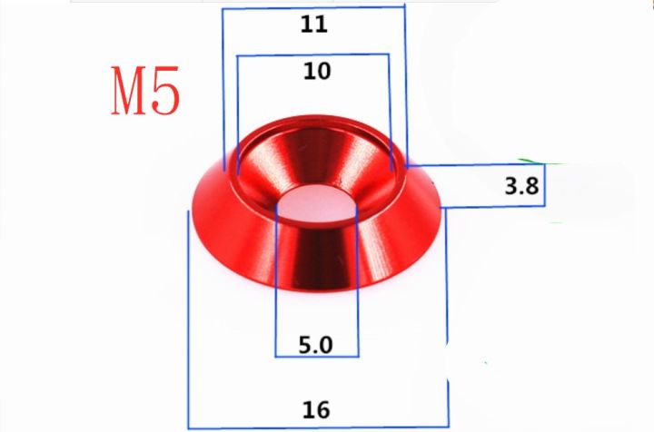 5-10ชิ้น-m8-m6-m5-m4อลูมิเนียมหลากสีสกรูหัวแบนร่มแบบมีร่องเว้าทรงกรวยสำหรับตกแต่ง