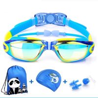 Kids Swimming goggles Anti-Fog UV prescription swim glasses waterproof goggle with Case Nose Clip Earplugs Cap Sundries bag Accessories Accessories