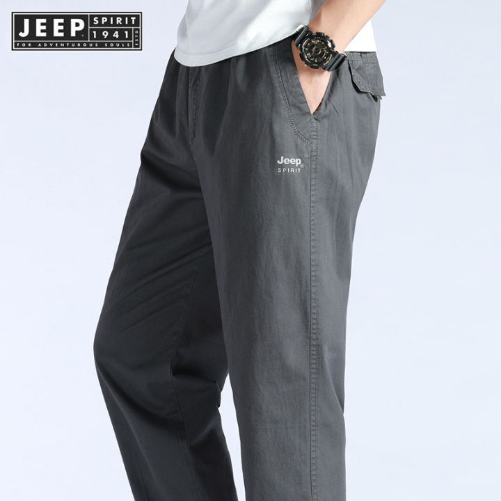 jeep-spirit-1941-estd-กางเกงลำลองหลวมของผู้ชายหลอดตรงขนาดใหญ่แฟชั่นฤดูใบไม้ผลิและฤดูใบไม้ร่วงรุ่นที่ทันสมัยขาหลวมกลางแจ้ง