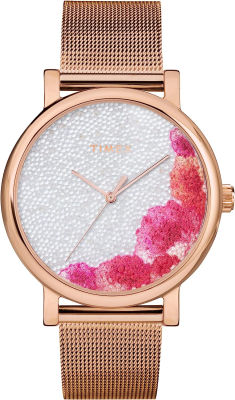 Timex Womens Full Bloom 38mm Watch Rose Gold/Crystal