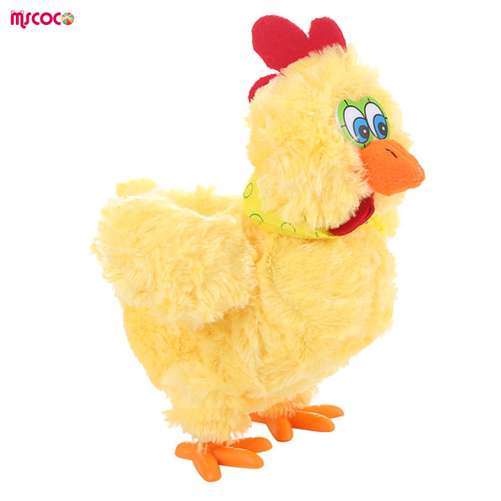 mscoco-ของเล่นตุ๊กตาไก่วางไข่ไก่กำมะหยี่บ้าพร้อมเสียงเครื่องดนตรีของเล่นตุ๊กตาของขวัญสำหรับเด็กวัยหัดเดินวันเกิด