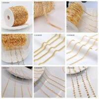 เครื่องประดับโซ่สำหรับผู้หญิงชุบทอง14K สายสร้อยแบบ DIY สายสร้อยประดับทำเครื่องประดับห่วงโซ่เครื่องประดับแฟชั่น