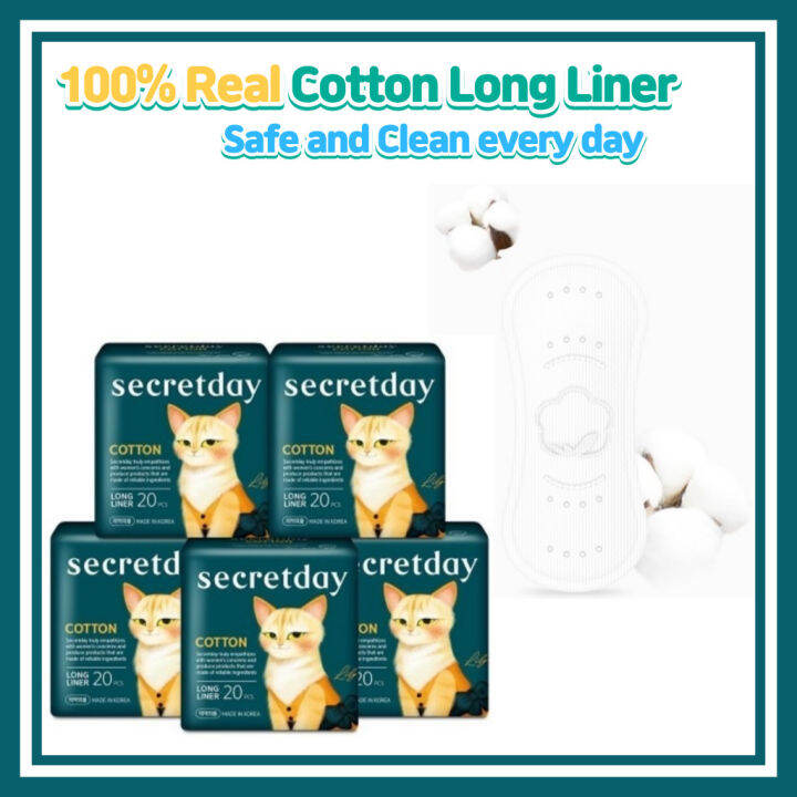100 real cotton Regular/Long Panty Liner fragrancefree KFDA certified