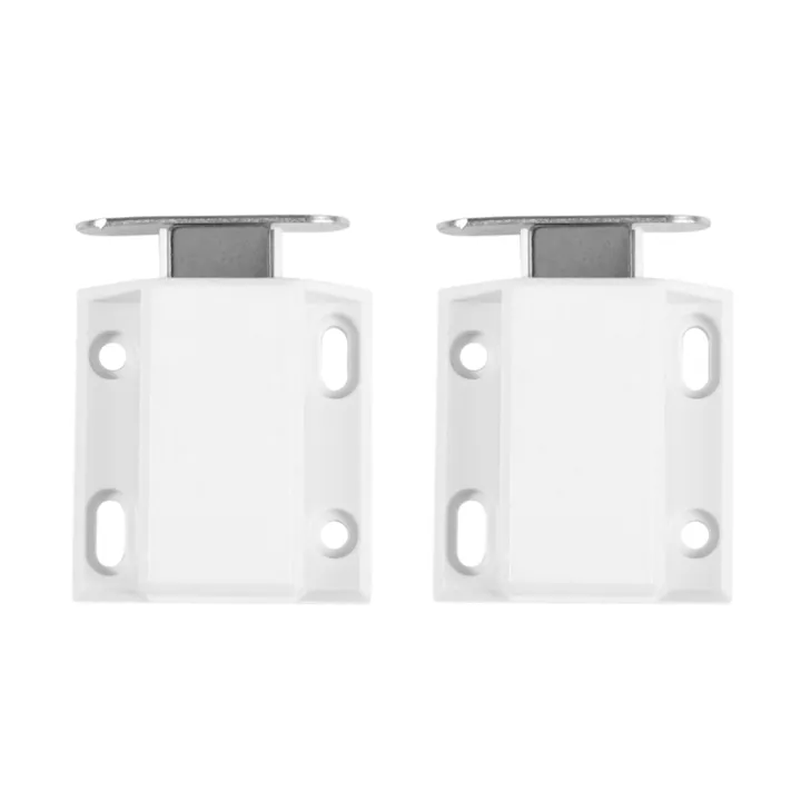 2X White Push to Open Magnetic Door Drawer Cabinet Catch Touch Latch ...