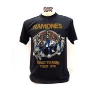 เสื้อวง RAMONES วงดนตรีร็อค ไม่มีตะเข็บข้าง คอฟิต ป้ายUSA เสื้อวินเทจ เสื้อทัวร์วงร็อคต่างประเทศ