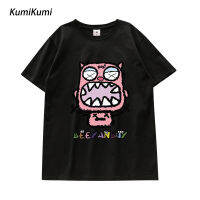 KUMI ฉบับภาษาเกาหลีของคนรักรูปการ์ตูนลำลองและตลก Oversais เสื้อยืดสำหรับผู้หญิง