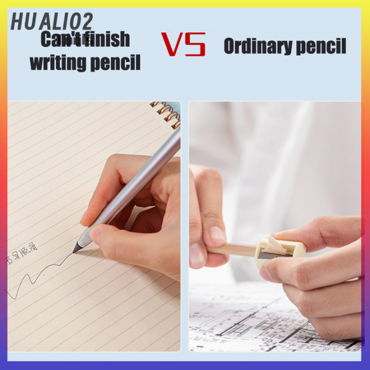 ของขวัญอุปกรณ์การเรียนเครื่องใช้สำนักงานสำหรับเด็กเครื่องมือร่างแบบหมึกอมตะดินสอเอชบีไร้หมึก-huali02ทนทานไม่จำกัดปากกาเขียน