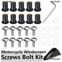 SUN44 10PCS Motorcycle Windscreen Windshield Fairing Screw Nuts M5