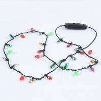 1 Pcs Mini Flashing Light up Blinking Christmas Lights Costume Necklace 8 LED Bulbs WXV Sale