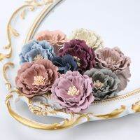 【LZ】♝  5 peças flores de microfibra artificial 4 cm cabeças de flores falsas para decoração de quarto de casa festa decoração de casamento cocar diy corpete broches acessórios para decoração de bolo