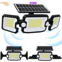 【2023 Feb New】Solar Floodlight Double-Head PIR เซ็นเซอร์ตรวจจับการเคลื่อนไหวกันน้ำโคมไฟติดผนังกลางแจ้งลานสวน