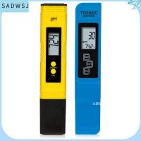 SADWSJ 2PCS 0.01-14.00pH คำสั่งผสม PH และ TDS Meter 0-9990ppm พลาสติกทำจากพลาสติก เครื่องวัดค่า pH และ TDS, EC, อุณหภูมิ การชดเชยอุณหภูมิ สีฟ้าสีเหลือง ปากกาความแม่นยำสูง0.01ph น้ำดื่มดื่มน้ำ