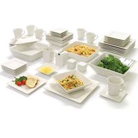 Nova Square Banquet 45-Piece Dinnerware Set Cute Plate Plates Sets for Home