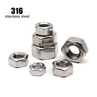 1/2/5/10/50pcs M3 M4 M5 M6 M8 M10 M12 M14 M16 M18 M20 M22 M24 DIN934 316 A4 Stainless Steel Hex Hexagon Nut Nails  Screws Fasteners