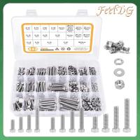 FEELDG 480PCS 304สแตนเลสสตีล สลักเกลียวเมตริก 13ขนาดทั่วไป M4 M5 M6 Bolt NUTS washers Assortment KIT การจัดประเภทสลักเกลียว ชุดน็อตและสลักเกลียว มืออาชีพด้านการ