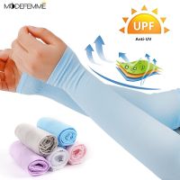 【NATA】 Unisex Summer Ice Silk Sunscreen Arm Sleeves/ Sun UV Protection Hand Protect Cover Long Gloves / Outdoor Sports Cycling Half Finger Arm Sleeves