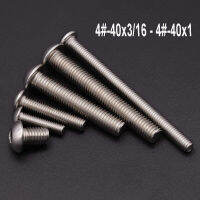 10-25Pcs Imperial 304 Stainless Steel Half Round Hex Hexagon Socket Allen Head Hexagon Socket Bolt Screw 4# 40x3/16- 40x1