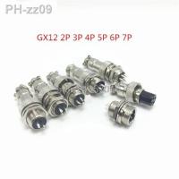 7/16 GX12 Aviation Circular Connector 2 Pin 3pin 4pin 5pin 6pin 7pin Male Plug Female Socket 12mm Dust cap