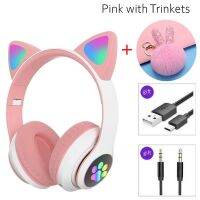 Wireless Headphones Helmet Cat Ear Earphone Stereo Girls Bluetooth Helmets Noise Cancel Earbud with Microphone Trinkets Gifts