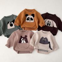 6M-6Y Baby Boys Girls Long Sleeve Cartoon Animal Pullover Sweaters Loose Casual Autumn Knit Children Thicken O-neck Sweaters