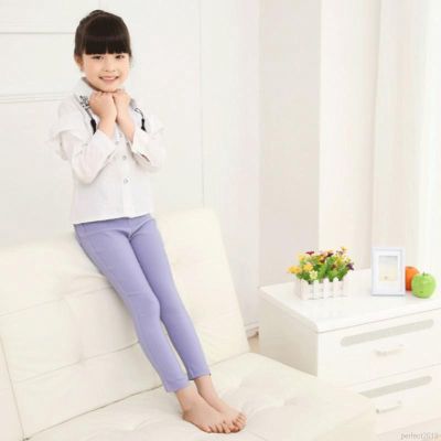 ✨ perfect ❀ 3-9Years Baby Girls Summer Pants Candy Color Pencil Pants Trousers Stretch Elastic Leggings