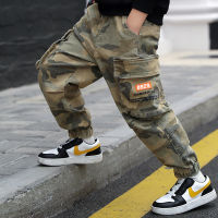 Boy Spring Autumn Camouflage Pants Children Fashion Ankle-Tie Wear Resistant Cargo Trousers Kids Clothing Child Clothes For Boy