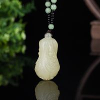 Hetian jade cabbage Pendant Zhaocai Pendant Baicai green cabbage jade pendant